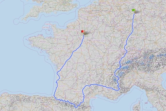 .Tour 2016: Gießen - Paris 
4.000 km in 33 Tagen