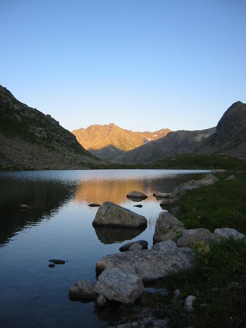 See auf der Flüelapasshöhe bei Sonnenuntergang - August09.