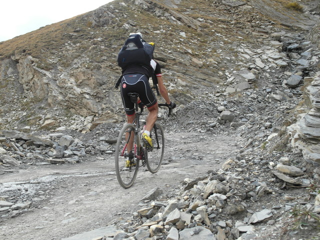 Auffahrt zum Col de Parpaillon über die Ostrampe  am 3. Oktober 2017