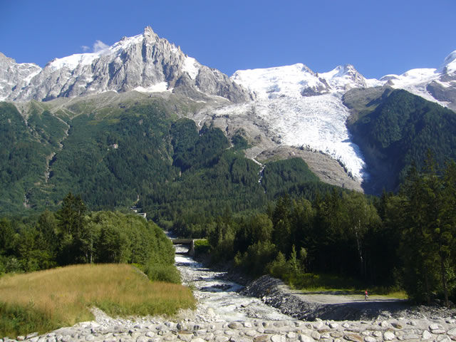 Glacia d Bossons am Mont Blanc Massiv, ein gewaltiges Teil