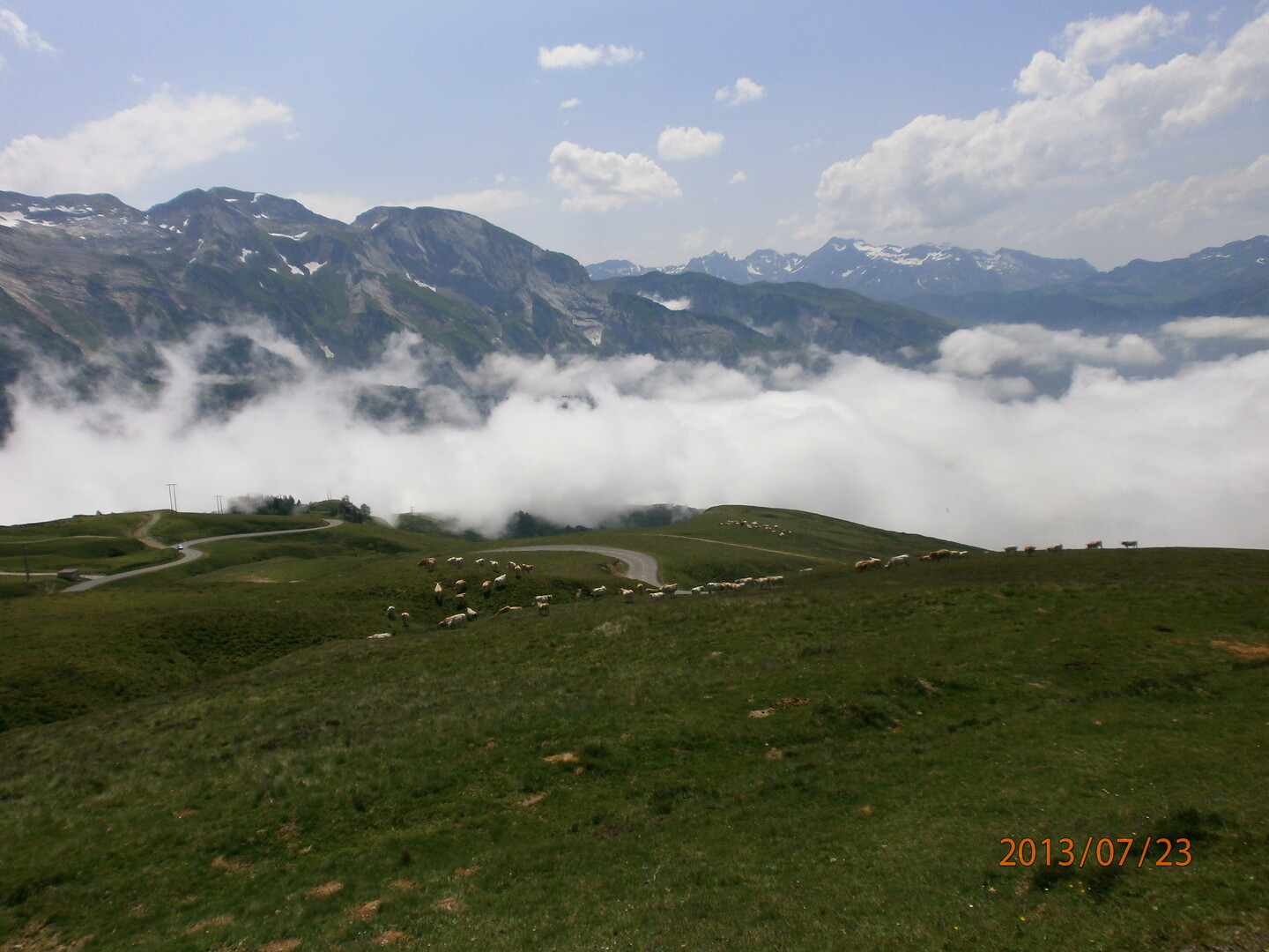 P7230608.Pyrenäen Tour 2013 Col de Aubisque Blick  nach Laruns