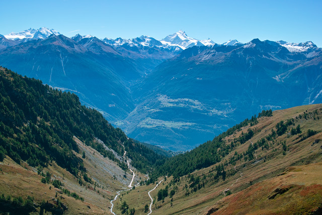 Blick von der Alpe Galm ins Rhonetal September 2013