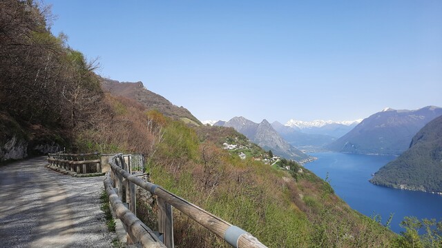 Blick zurück über den nordöstlichen Teil des Lago di Lugano.
